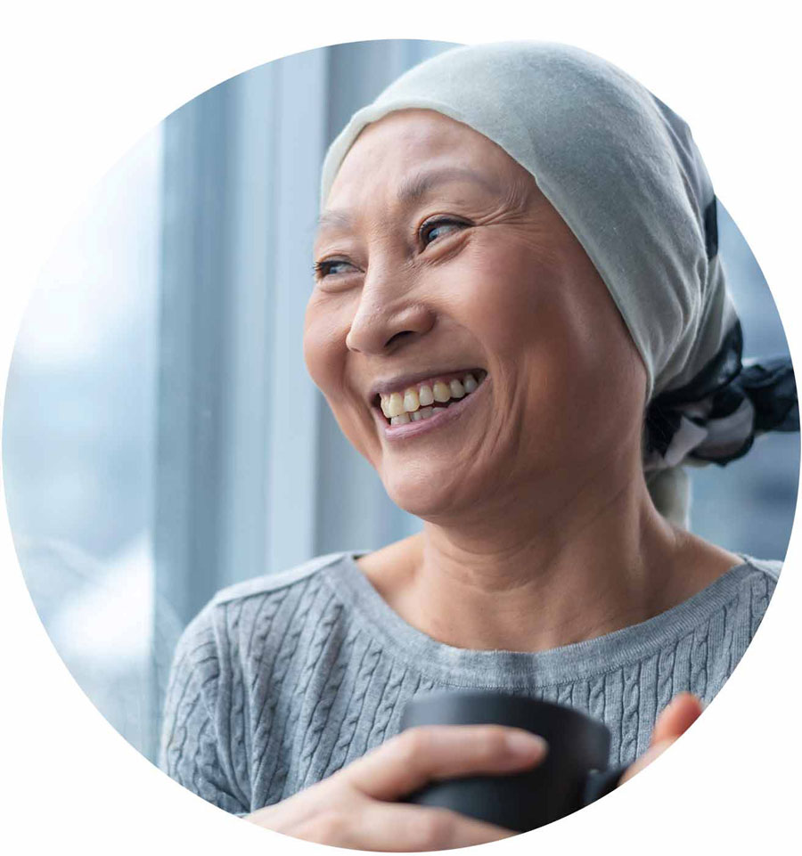 Woman living with a serious disease.
